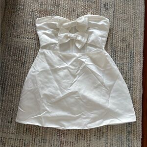 Peppermayo Ivory Strapless Dress with Bow